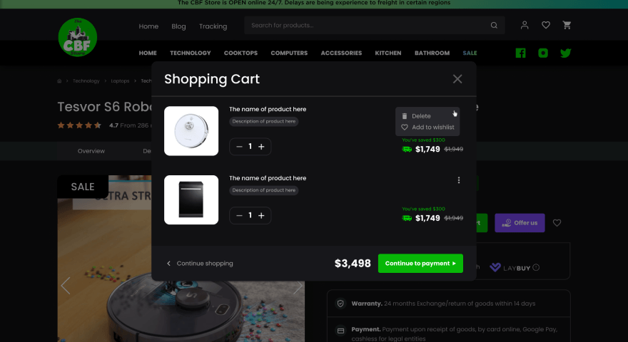 cart & checkout