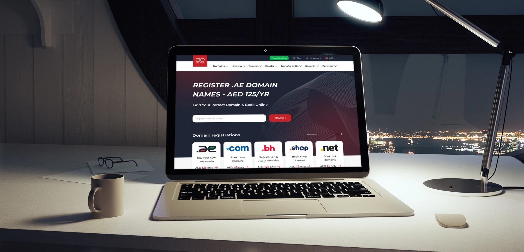 aeserver website mockup