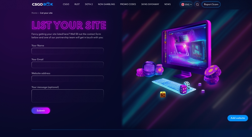Report scam & list your site