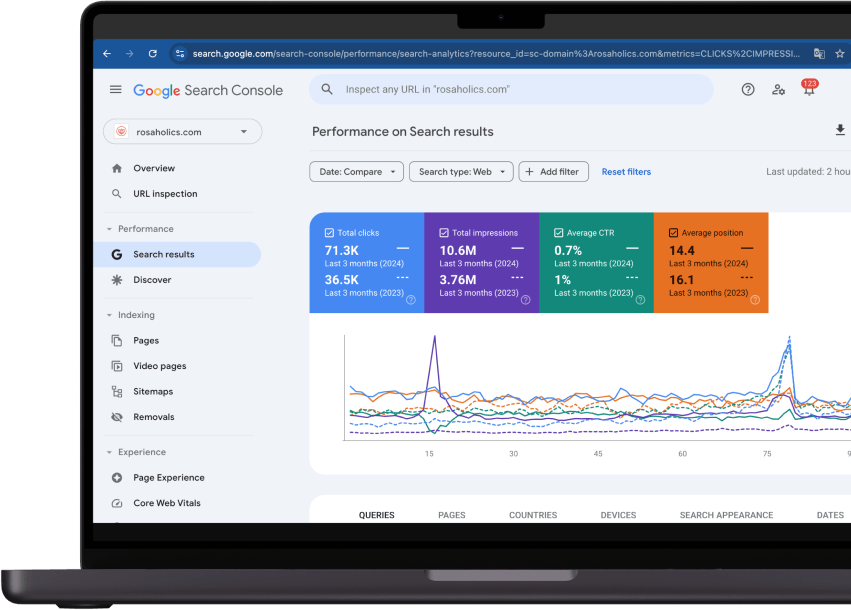 Rosaholics | Google Search Console Report