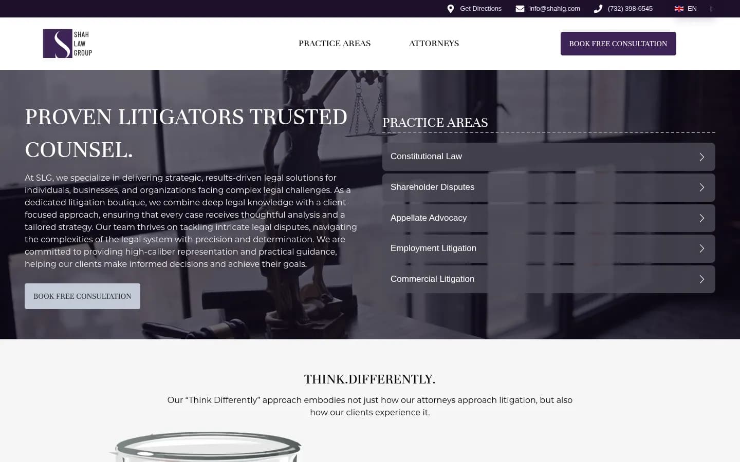 Law Firm Website Design: Shah Law Firm | Mettevo