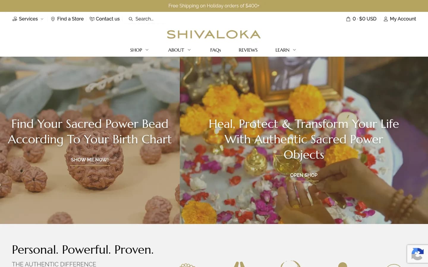 Spiritual Jewelry Ecommerce Website Design: SHIVALOKA | Mettevo