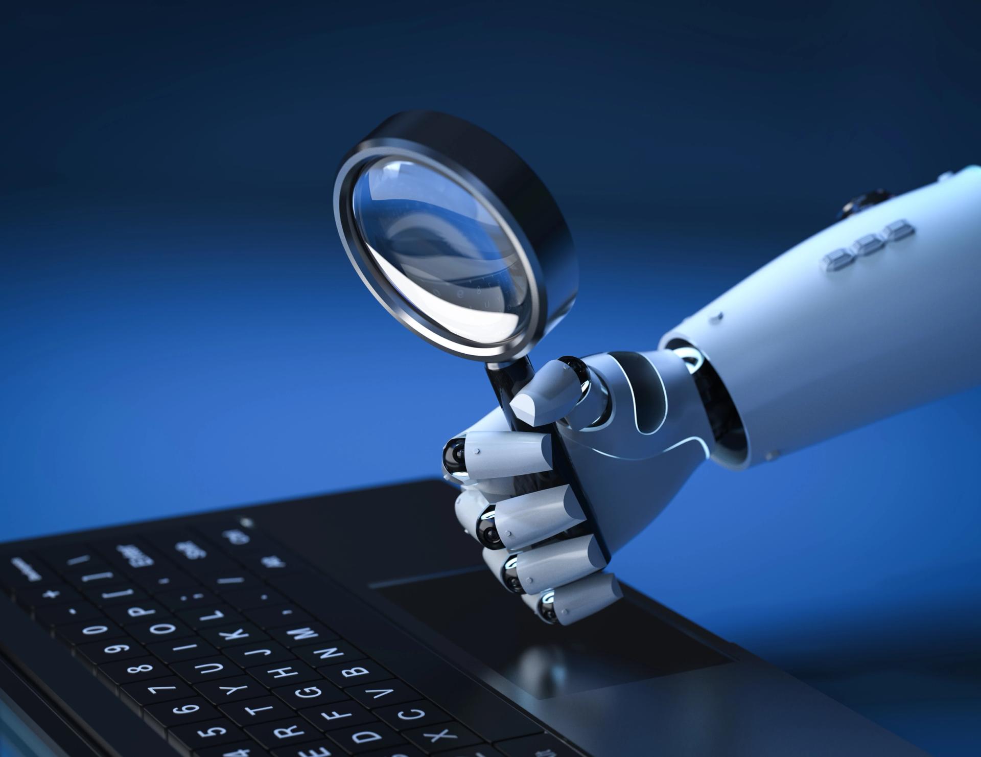 Robot arm with magnifier