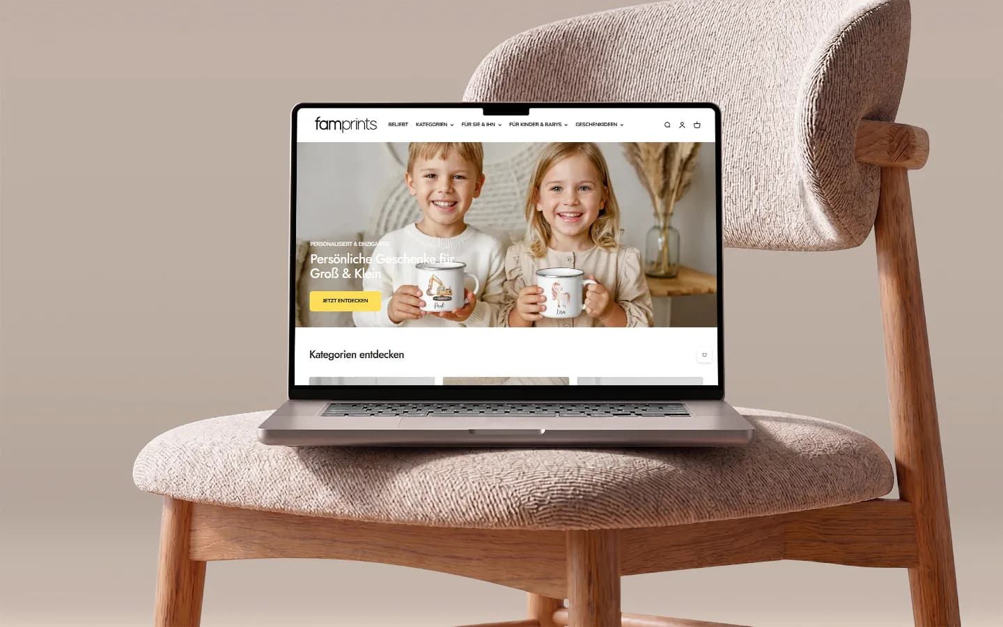 Personalised Products Ecommerce Website Design: FamPrints.de | Mettevo