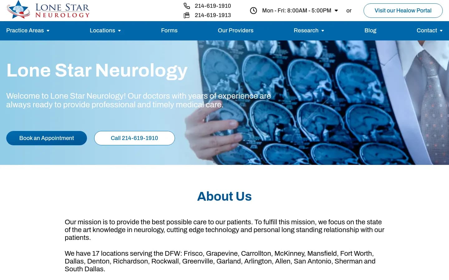 Neurology Clinic Website Design: Lone Star Neurology | Mettevo