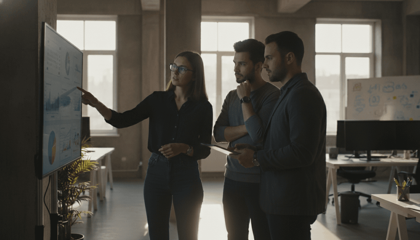 Marketing team analyzing SEO data in a modern office — seo challenges